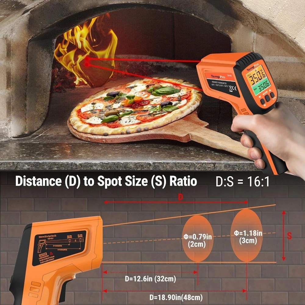 Professional Laser Thermometer Gun - Temp Range -58℉to 1022℉