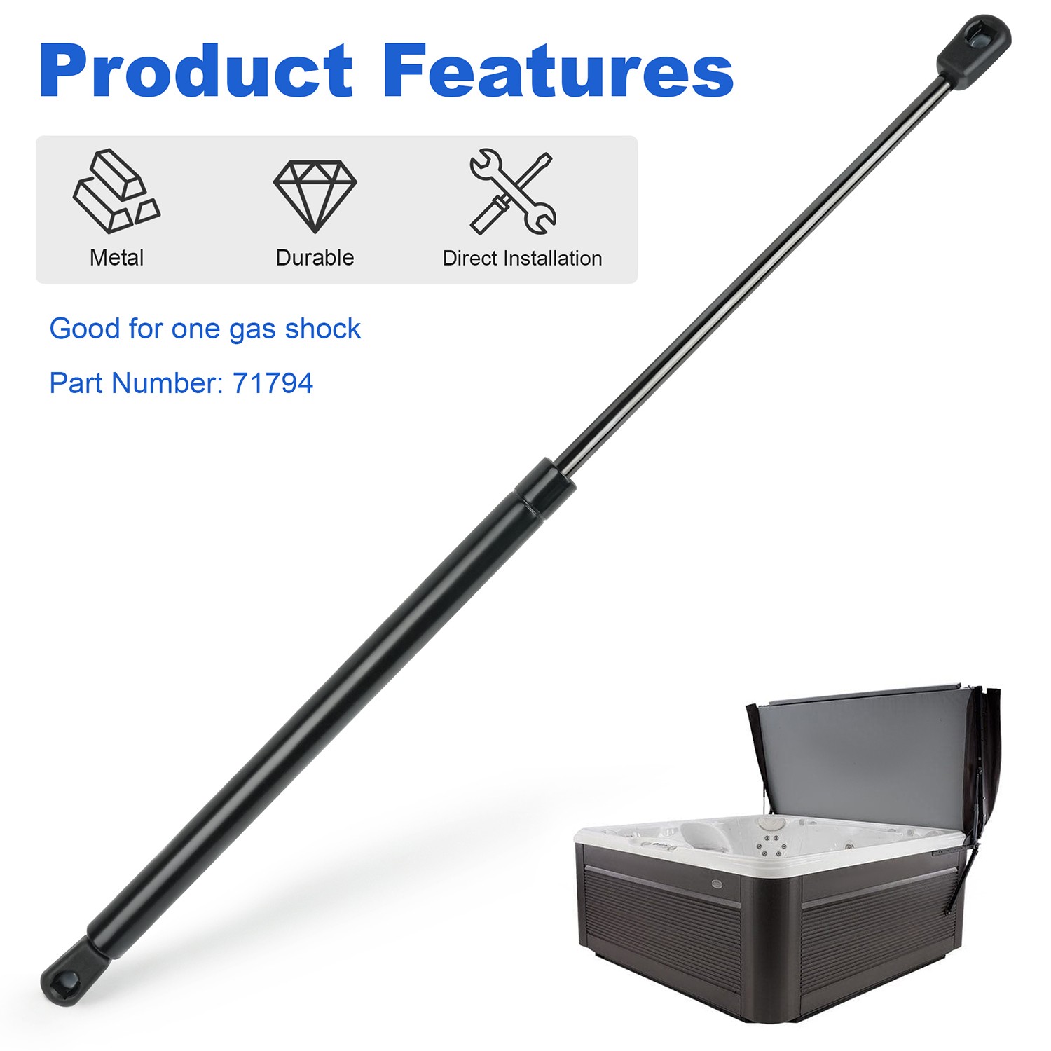 71794 Spa Cover Lifter Gas Spring for Watkins / Caldera Spas E2000-58, E500-52,