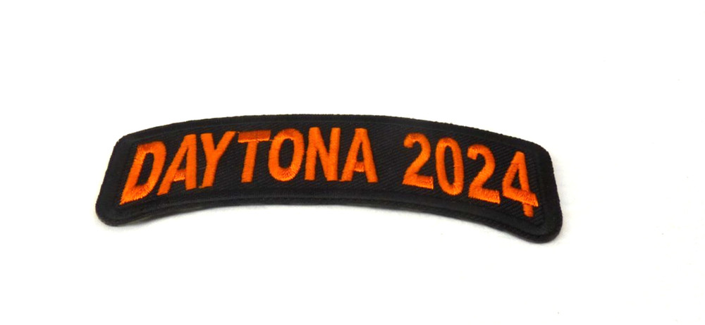 Daytona 2024 Orange Small Rocker Patch.