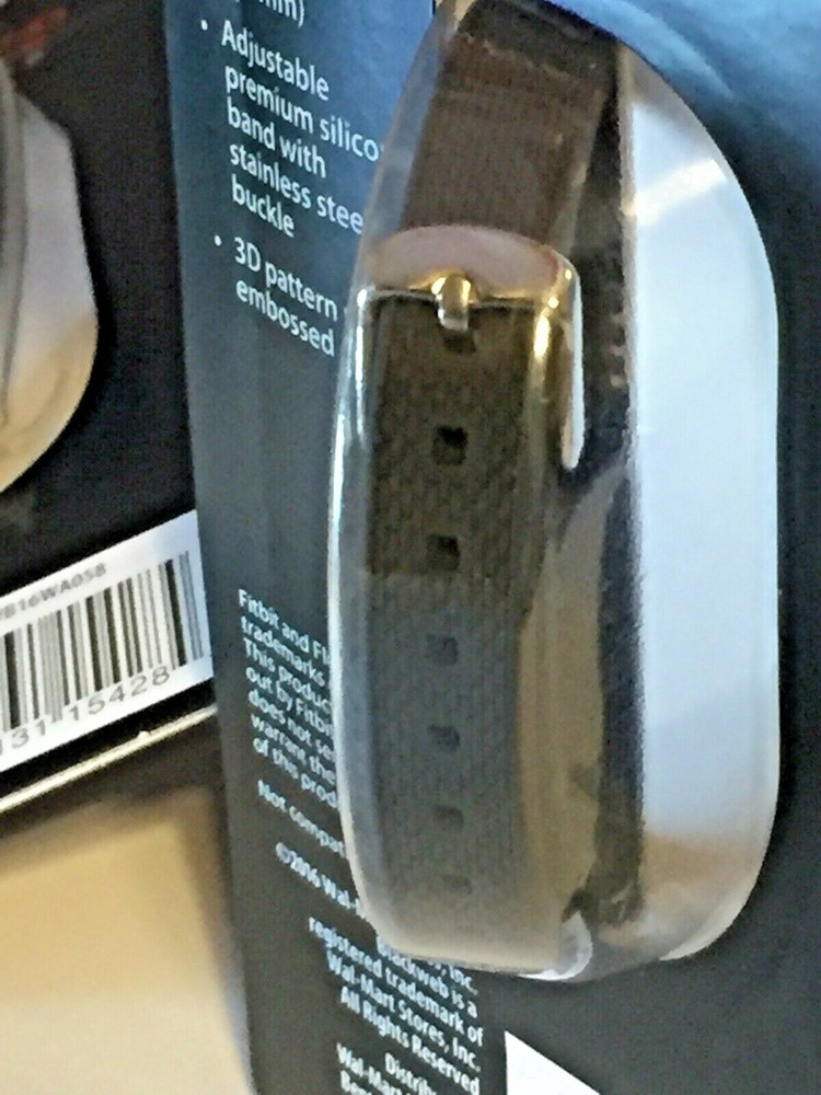 Solid Black Blackweb REPLACEMENT Fitbit Flex 2 Band with Silver Steel Buckle