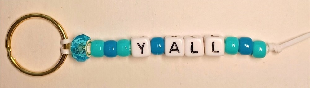 Beaded 6-inch Keyring Y'All