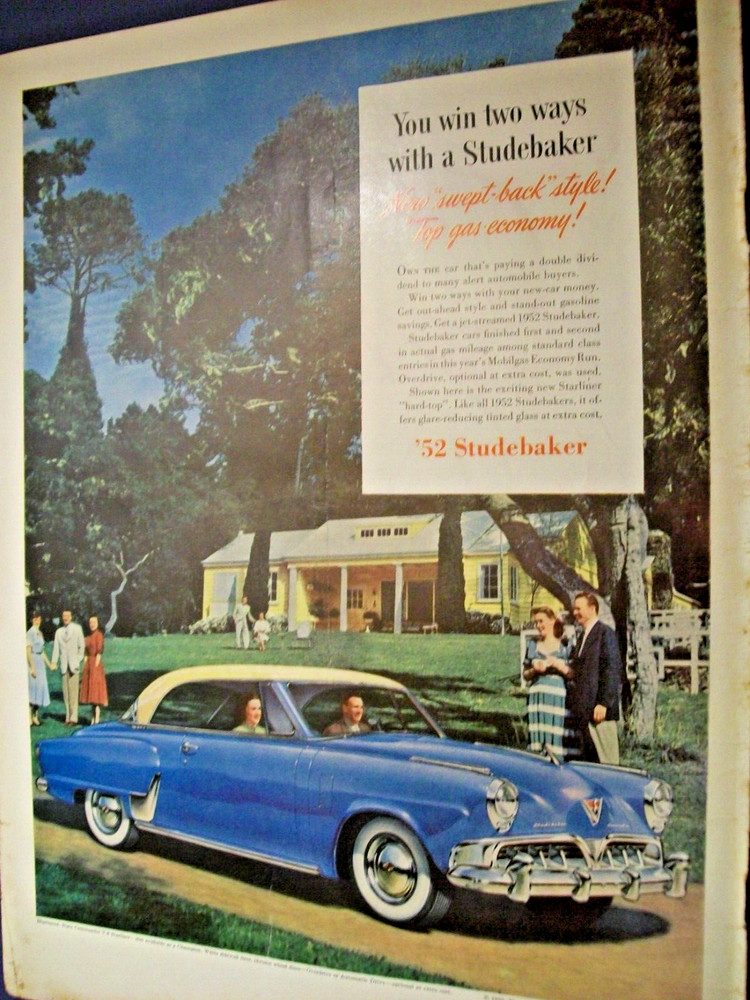 1952 Studebaker State Commander Starliner large-mag ad