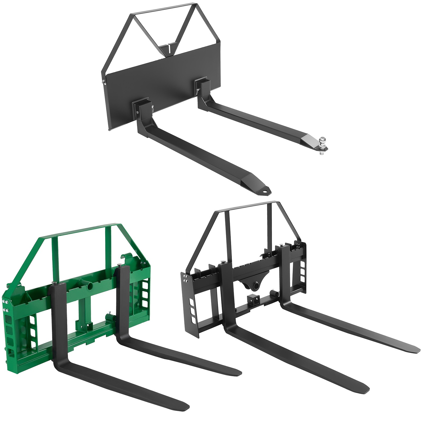 Uimoso Pallet Fork Frame Attachment w/36/42/48" Skid Steer Forks, 2600/4000 lbs