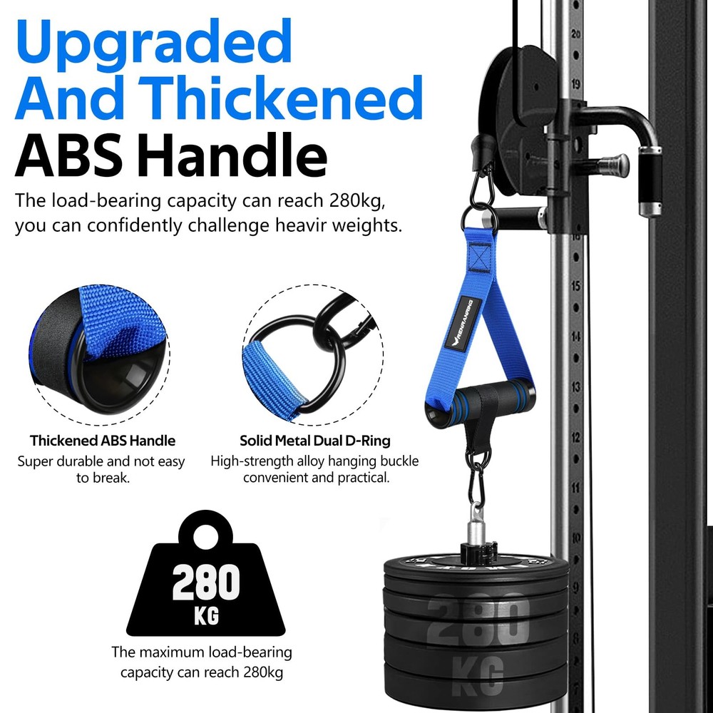 Gym Exercise Handles, Handle Attachments for Cable Machine Pulleys, Resistanc...