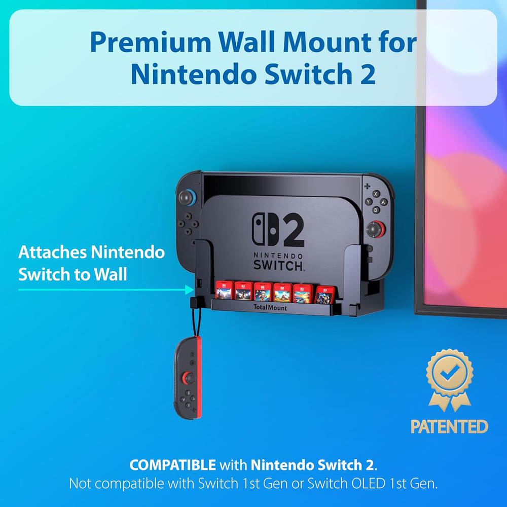 Wall Mount for Nintendo Switch 2 (Mounts Switch 2 by TV) – Switch 2 Black