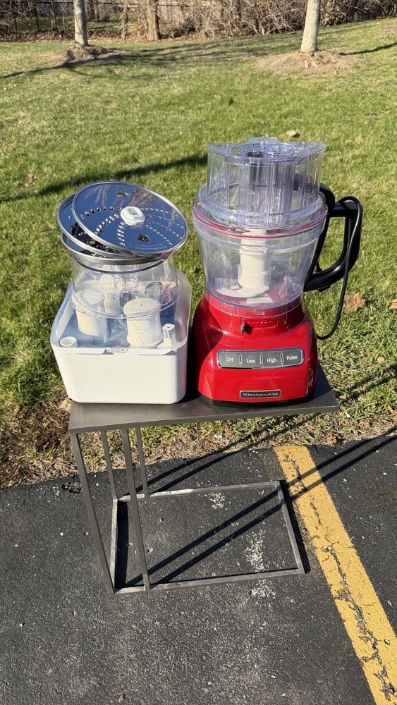 KitchenAid Red Food Processor w/ Accessories Discs Storage Case Tested