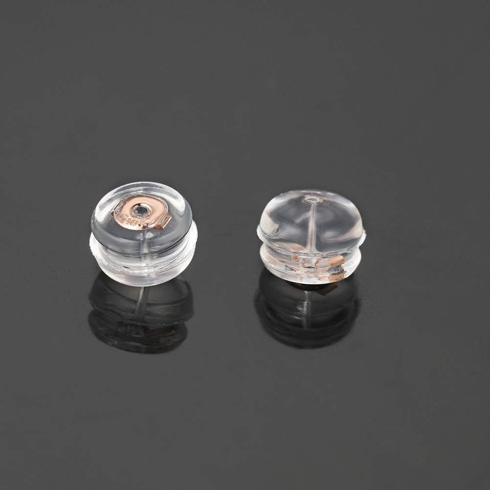 14K Rose Gold Earring Backs Silicone Secure Replacements