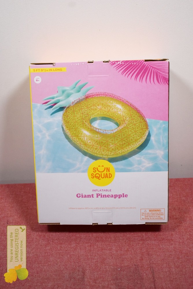 Sun Squad Inflatable Giant Pineapple Swim Pool Float Yellow