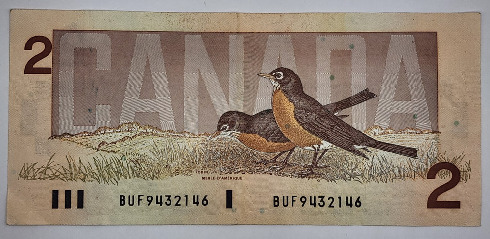 1986 Canada 2 Dollar Banknote - P# 94