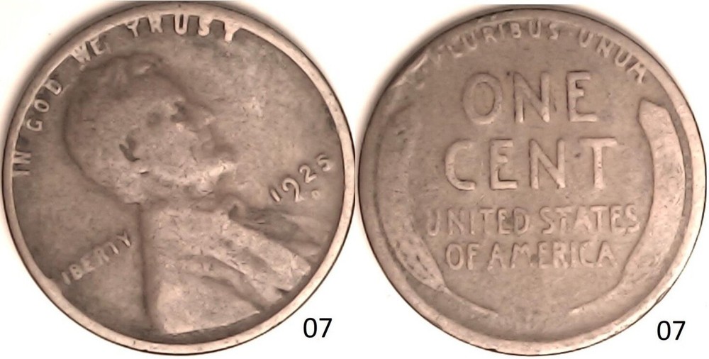 1925 D Lincoln Wheat Cent Rotated Dies - ERROR
