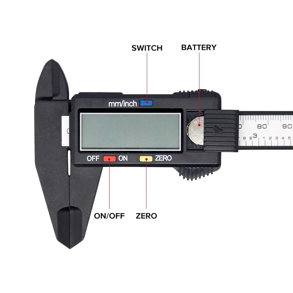 Electronic Digital Caliper, Plastic Vernier Caliper, Caliper Measuring Tool with