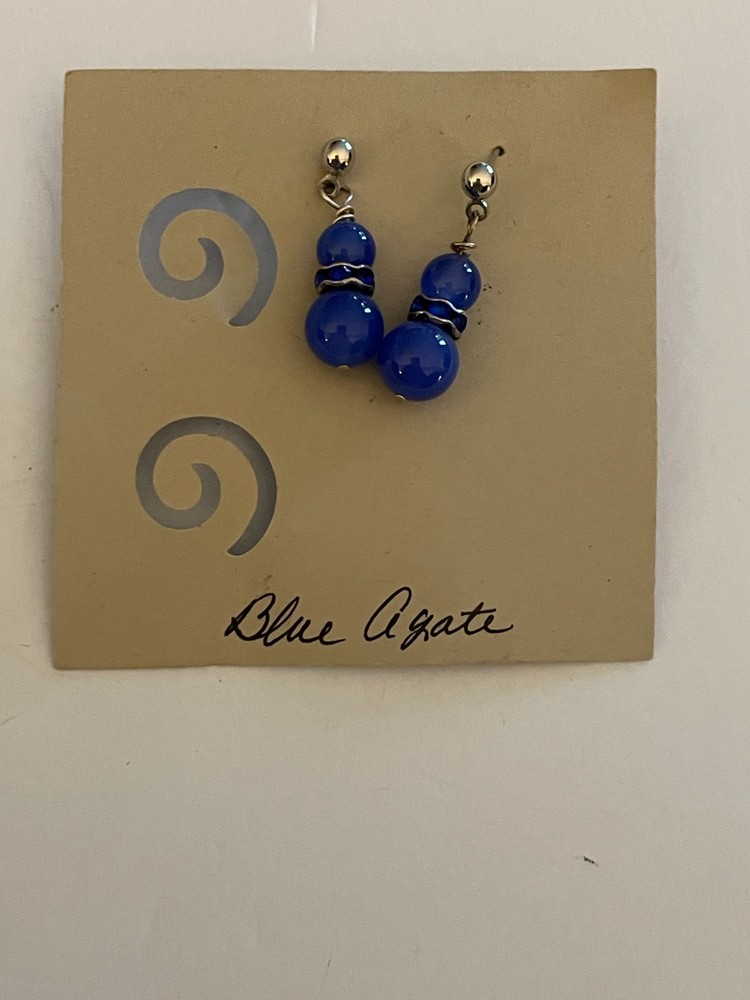 Blue Agate Drop Earrings
