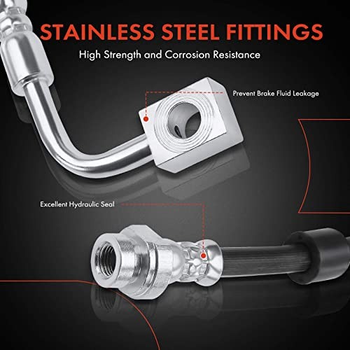 Front Driver and Passenger Brake Hydraulic Hose Compatible with Dodge Models