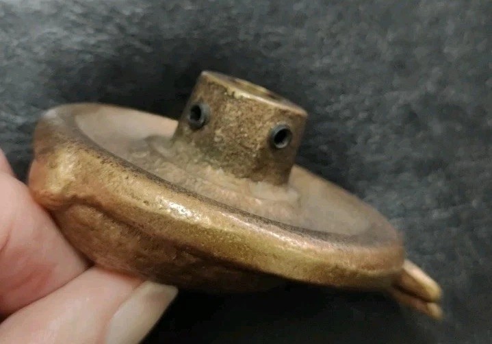 VINTAGE SOLID BRASS DRAWER PULL, HEAVY