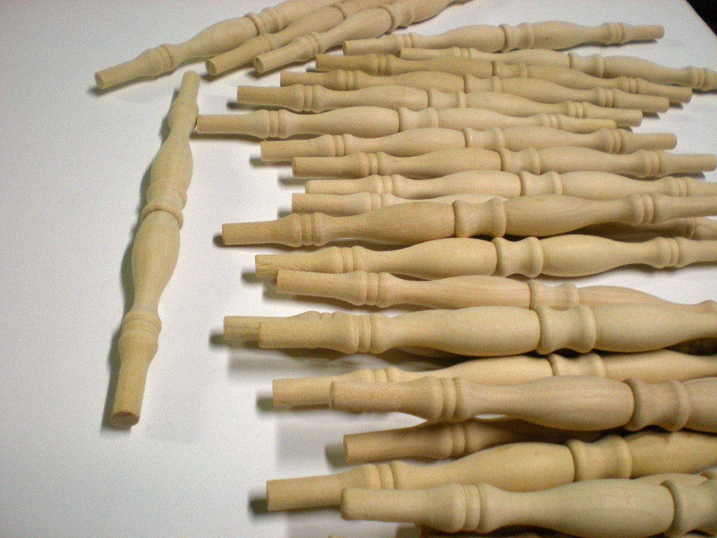 2 Wood Spindles Size 9" for Crafts, Furniture, Cribs or Cradles Size 9 inch