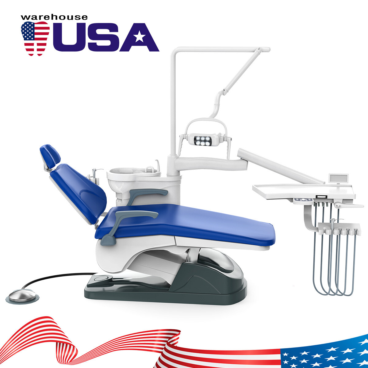Dental Unit Chair Computer Controlled DC Motor PU Hard Leather+Doctor's Stoo FDA