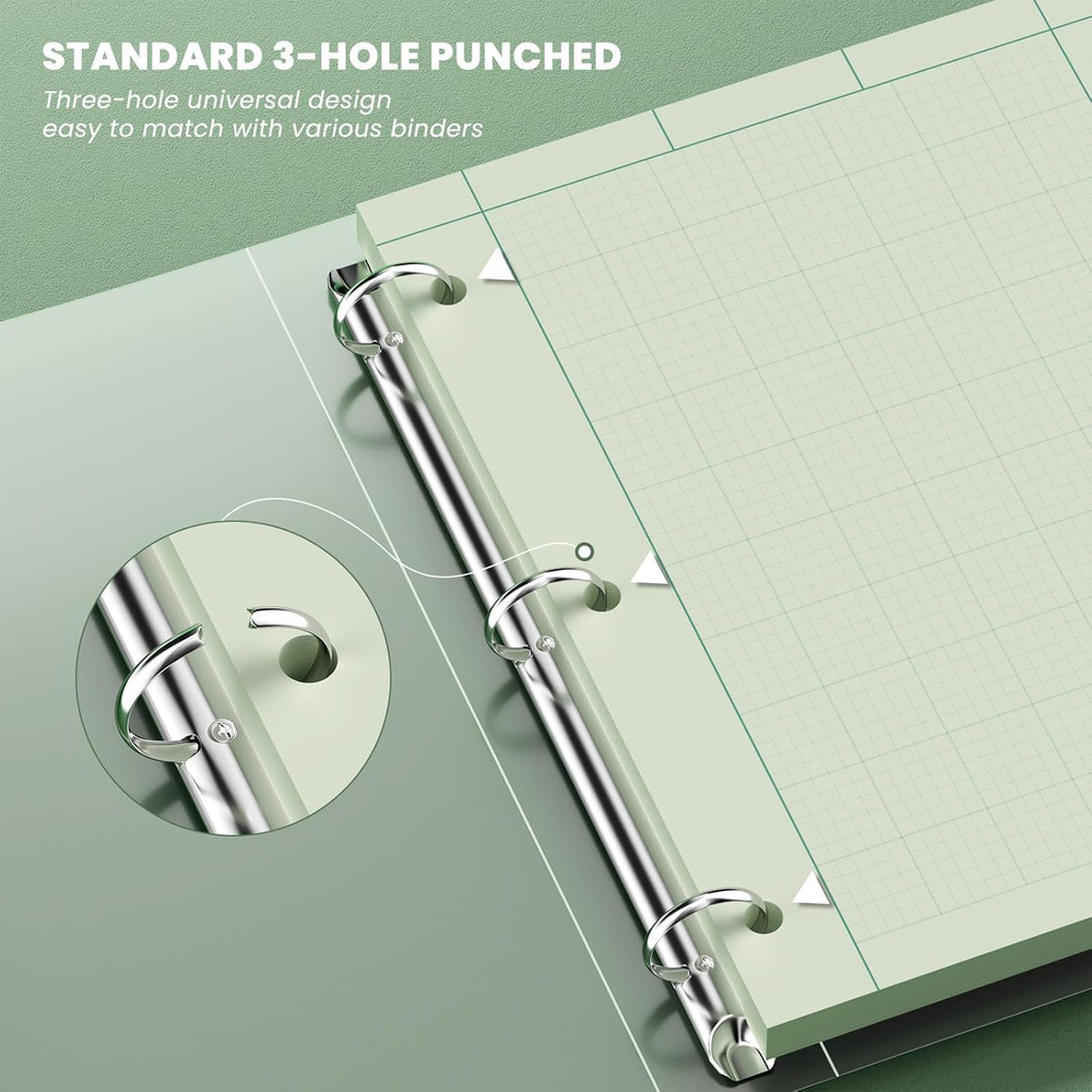 Engineering Paper 8.5 X 11, 100 Sheets Top Glue Binding Engineering Notebook, 5X