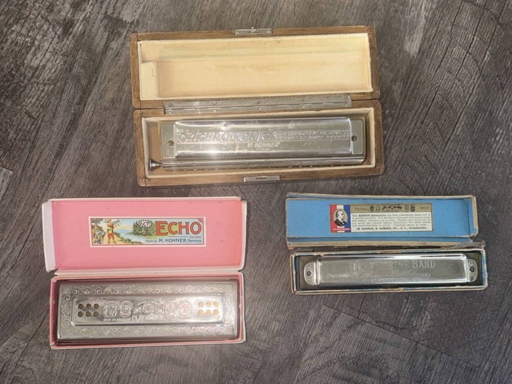 3 Vintage Harmonicas
