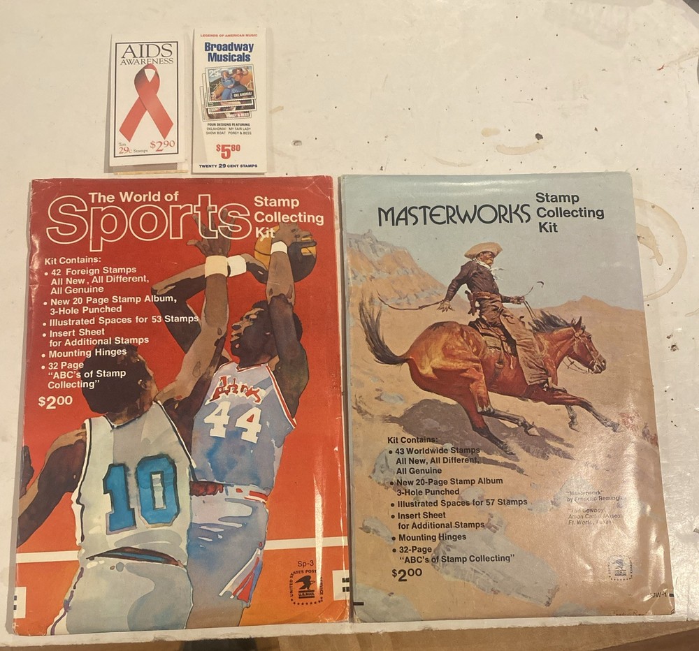 The World Of Sports And Masterworks Stamp Collecting Kits Sealed! Plus Two Books