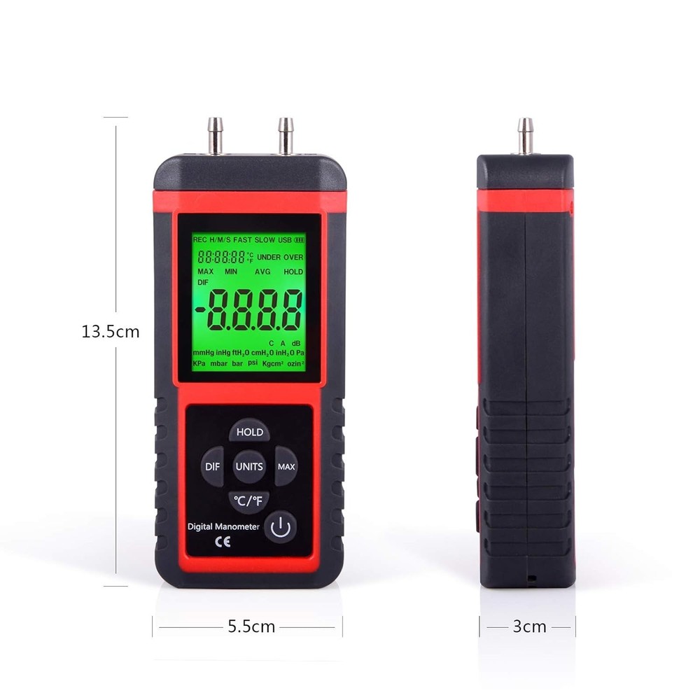 Professional Dual-Port HVAC Manometer