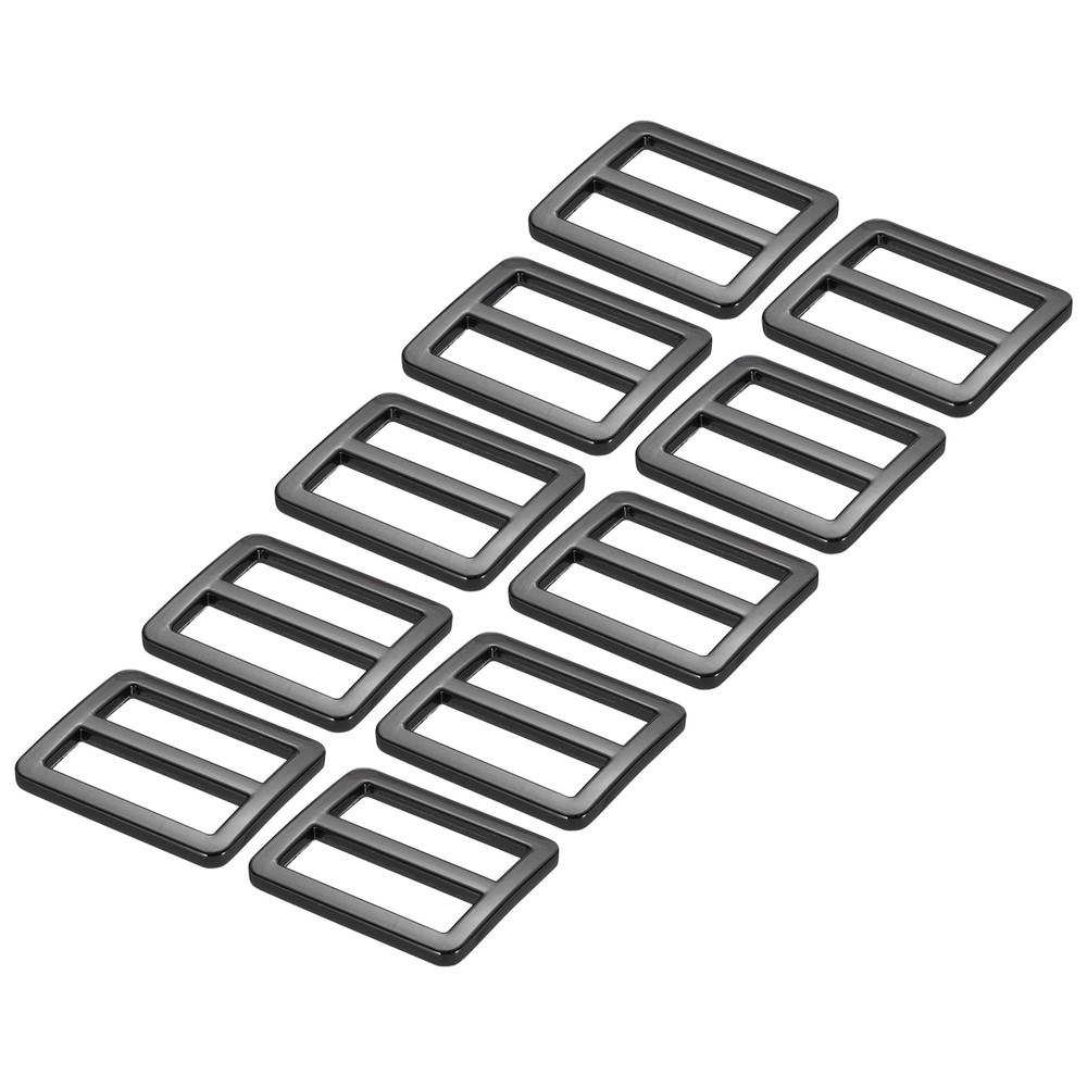 10Pack 1 Inch Tri-Glide Slide Buttons Adjustable Buckle Webbing Strap Fastener