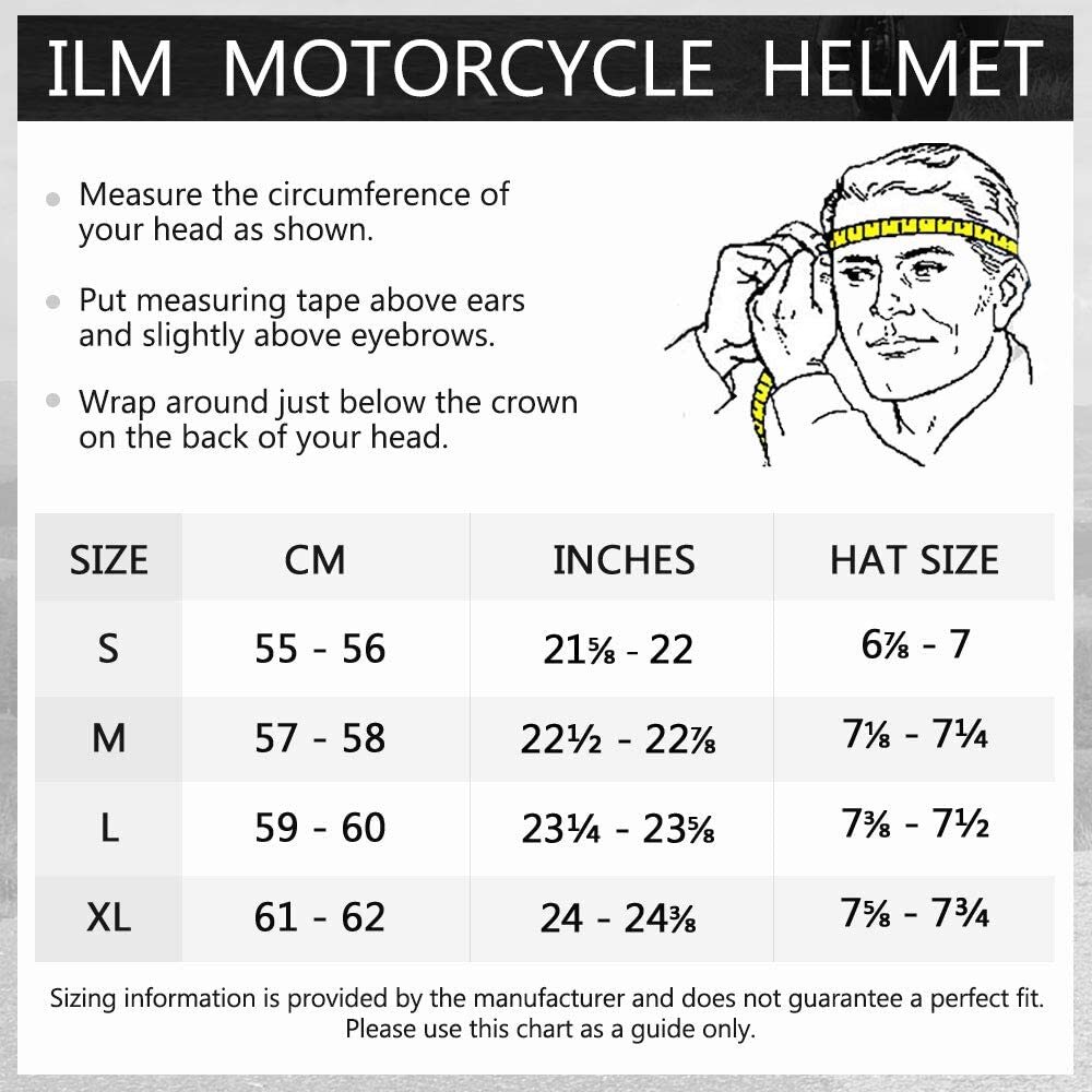 ILM Used Black Flip up Modular Full Face Motorcycle Helmet Dual Visor LED DOT