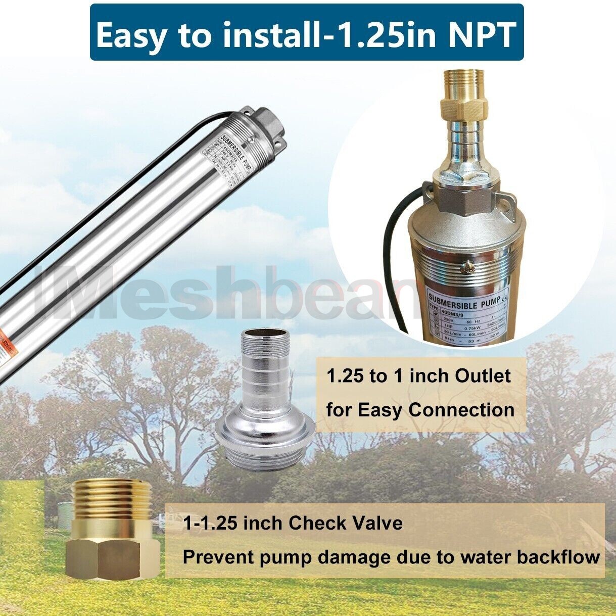 3" DC 48V Solar Pump Submersible Pump Bore 500W Deep Well Pump + MPPT Controller