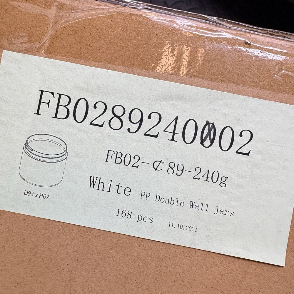 I Case, 168 Count, 8 Oz Double Wall Jars.