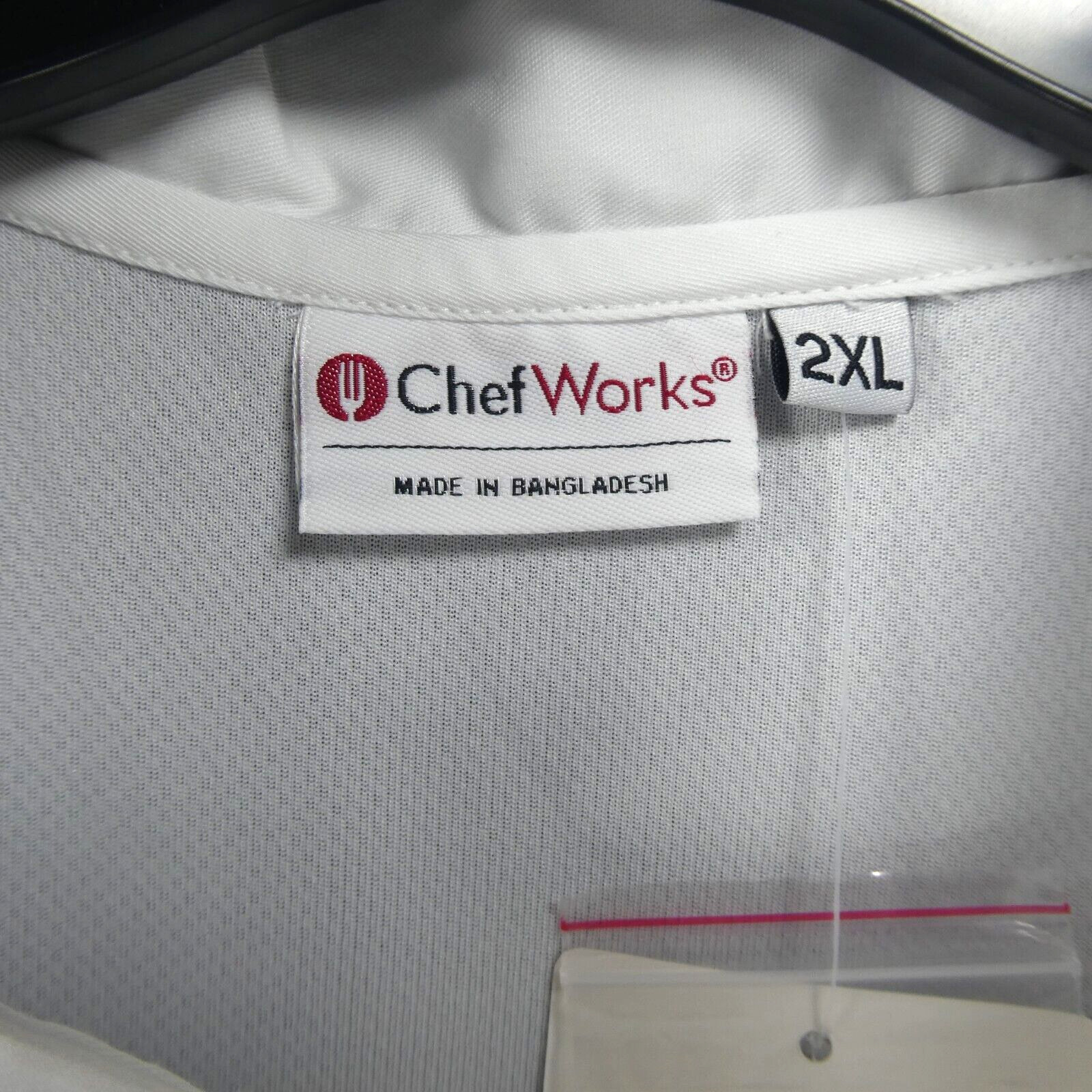 New Chef Works Men's White 2XL Calgary Cool Vent Coat Chefs Jacket NWT