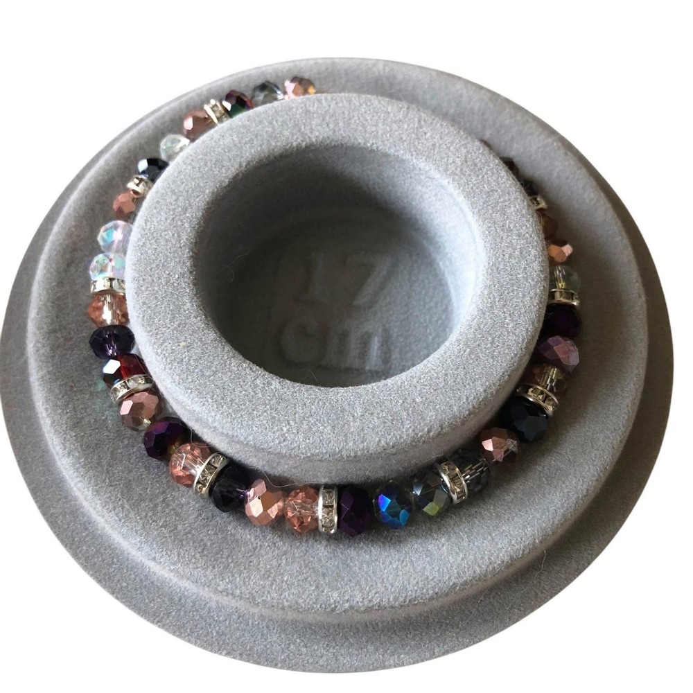 Beaded Memory Wire Cuff Bracelet Handmade Multicolor #2010