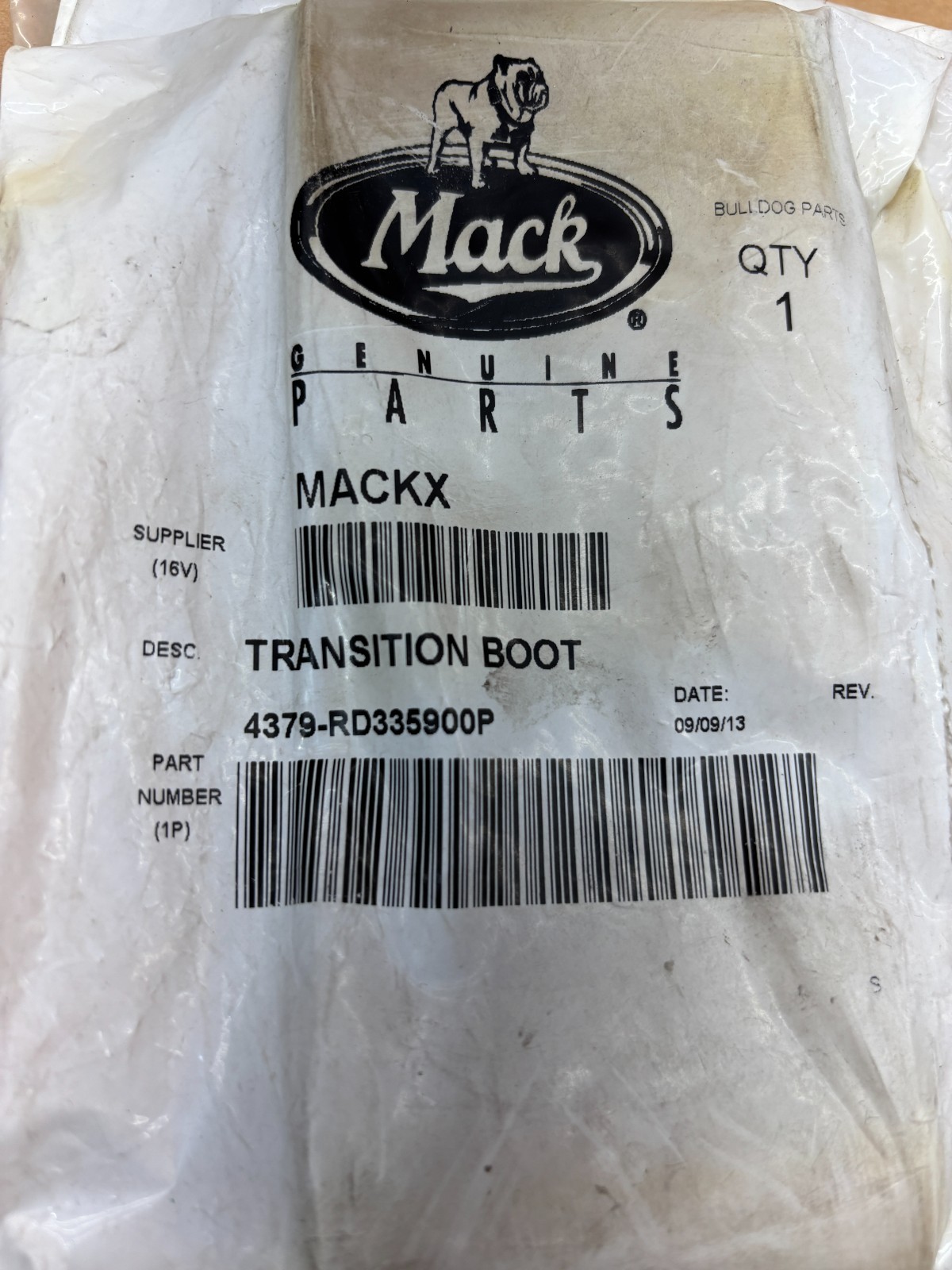Mack Genuine Parts 4379-RD335900P Transition Boot Heavy Equipment Part