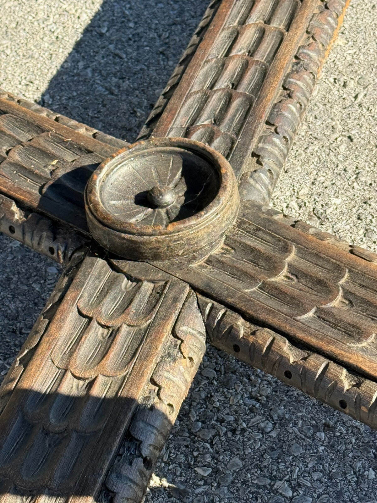 Antique 1800s carved black forest baroque Rennaissance table Carved Victorian