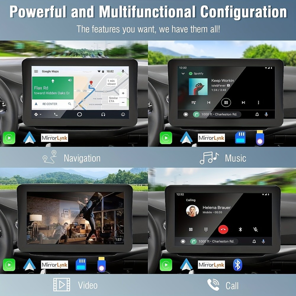 Portable car stereo wireless Carplay Android automatic 7 "touchscreen MP5 player