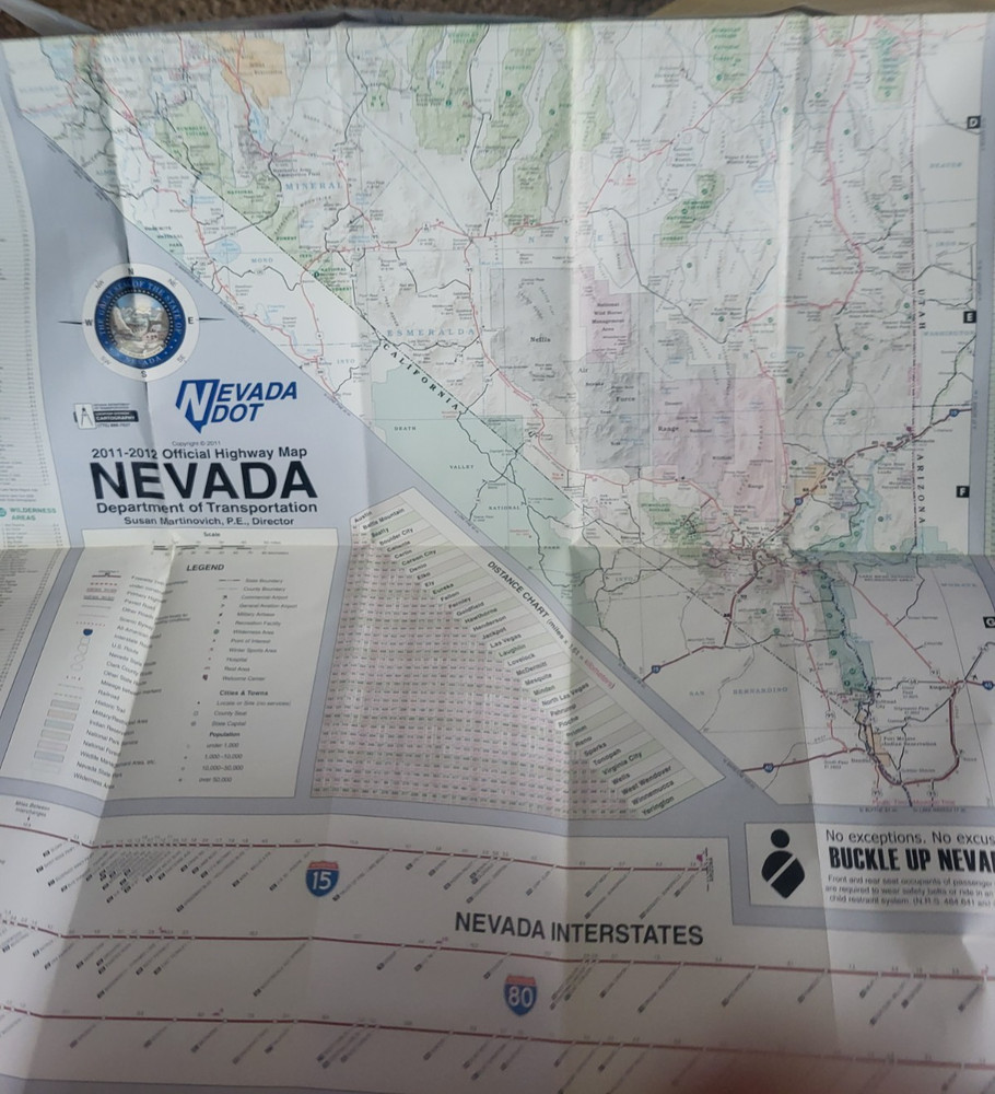 MULTI FOLD ROAD MAP OF NEVADA & SCENIC BYWAYS