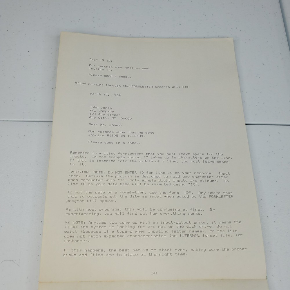 TI-99/4A Data Base 1 Computer Game Manuel Instructions Only Guide SPC Software