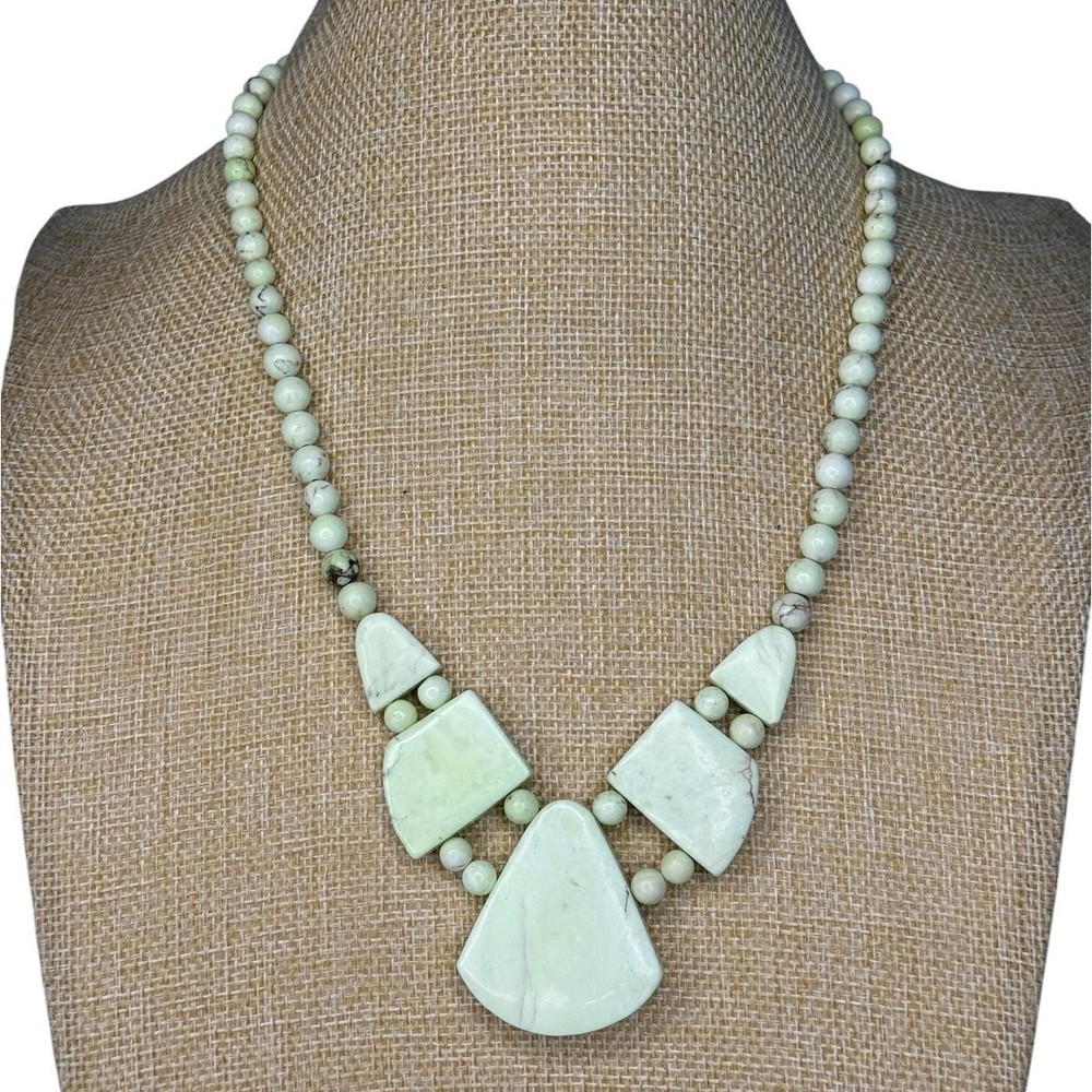 Boho Reversible Abalone Shell Citron Magnesite 925 Silver Necklace
