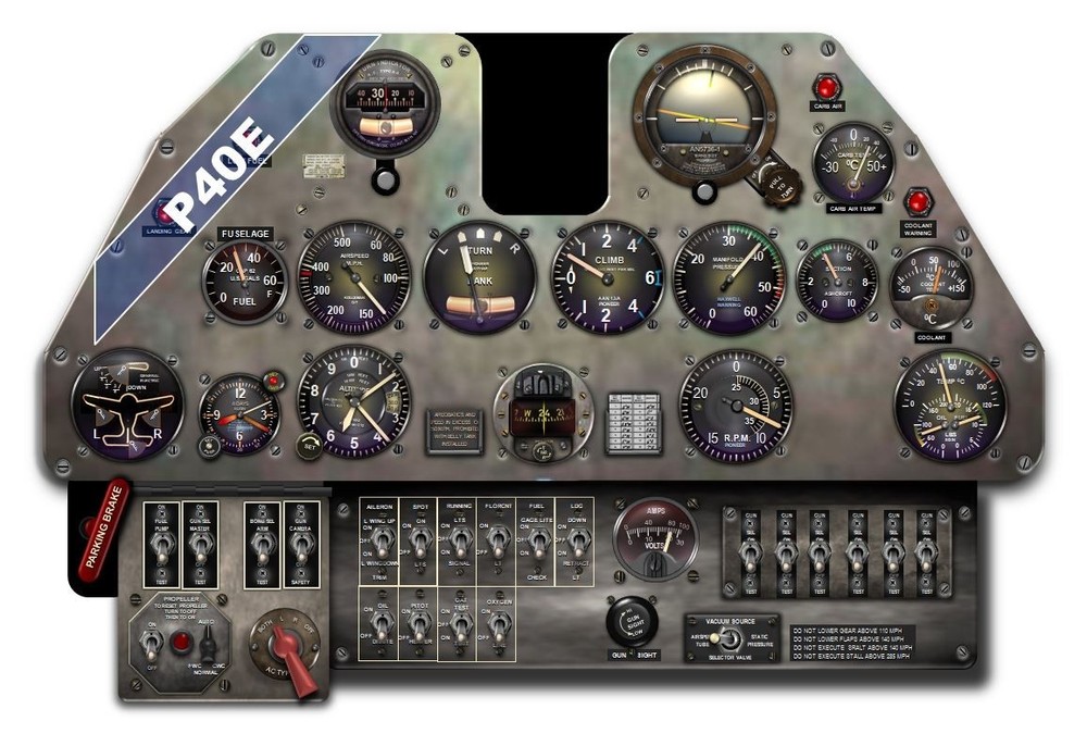 P40B & P49E WARHAWK COCKPIT instrument panel CDkit