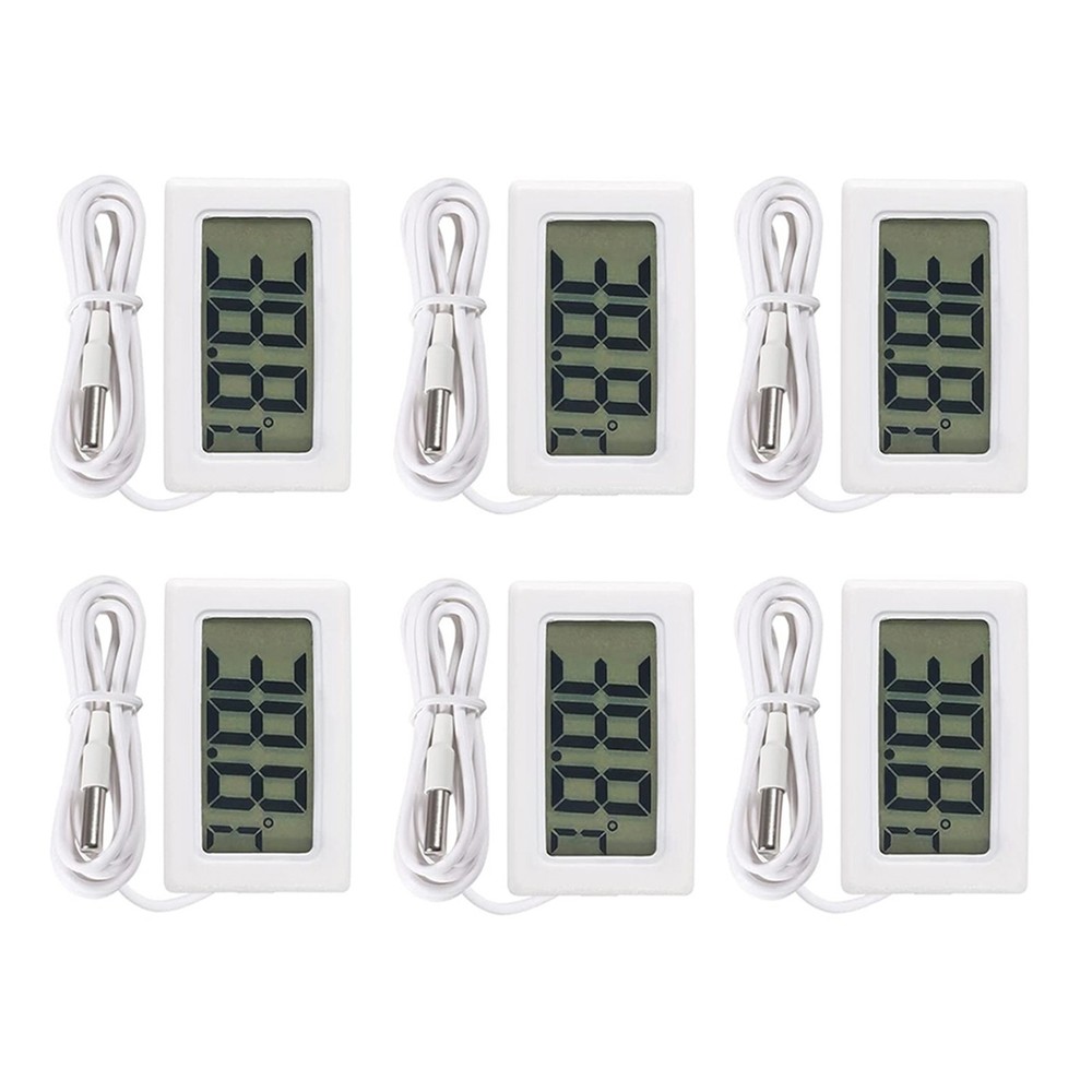 White Digital LCD Thermometer Set with Long Probe for Accurate Readings