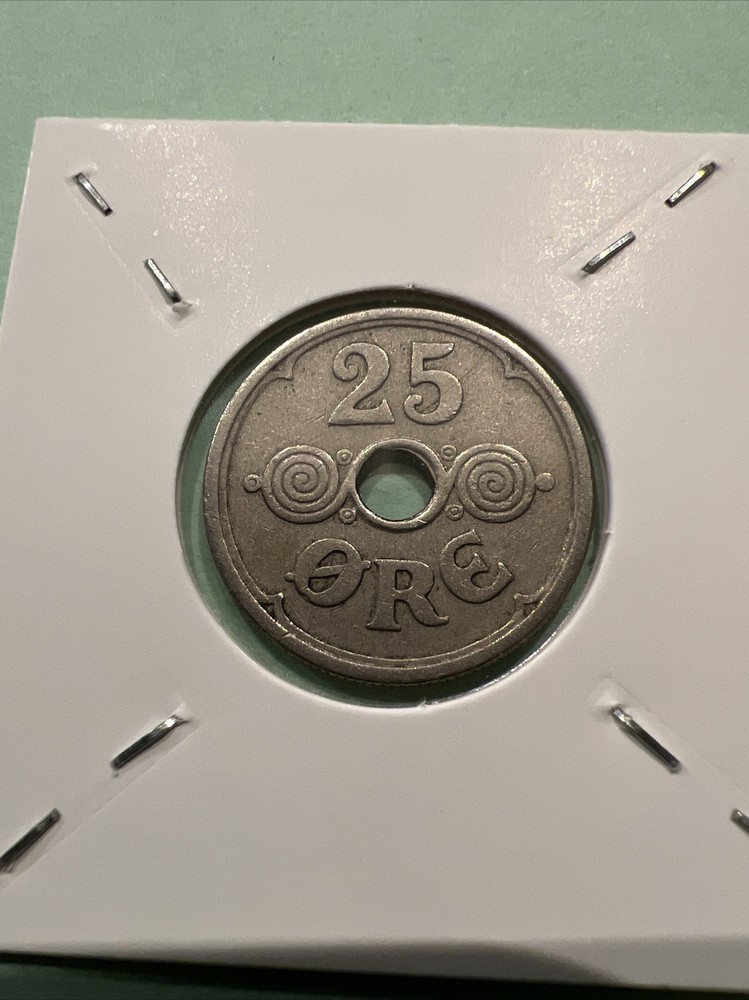 1924 Danmark 25 Ore circulated, Coin ￼.