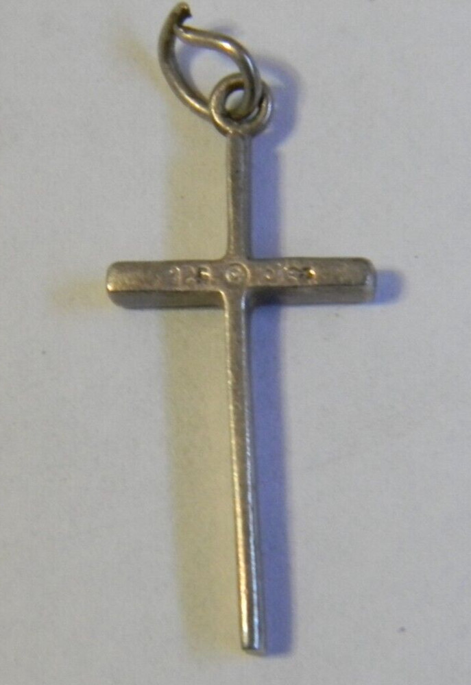 Sterling silver 925 religious cross plain squared pendant