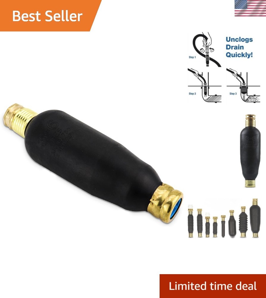 Compact Water-Powered Drain Cleaner - Clears Main & Basement Lines Effortlessly
