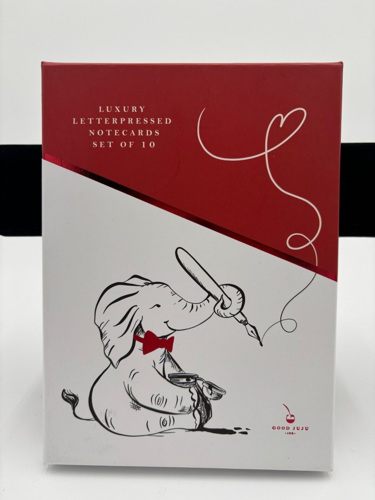 Letterpress Notecards Set Elephant Hello A6 Cards Envelopes Paper Source