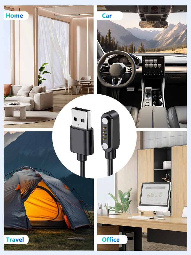 YANMONGI [2-Pack] Charger Cable Compatible with PLAUD 2-Pack USB Cable, Black