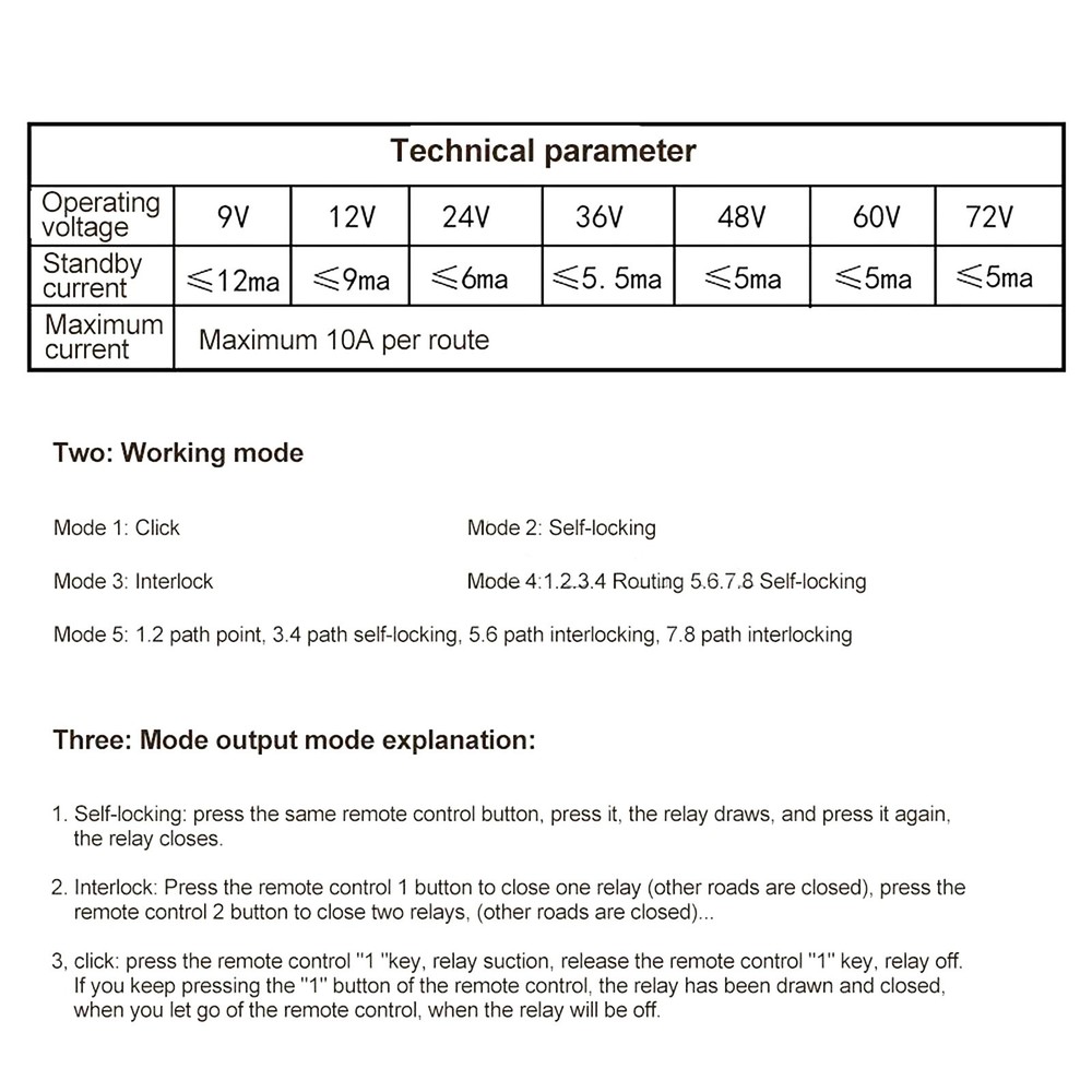 Reliable 8 Channel Wireless RF433MHz Remote Control Switch Relay Module