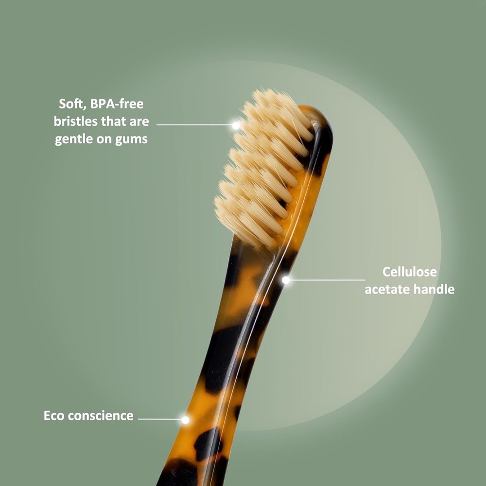 Biodegradable Eco-Friendly Cellulose Acetate Toothbrushes 8 Count