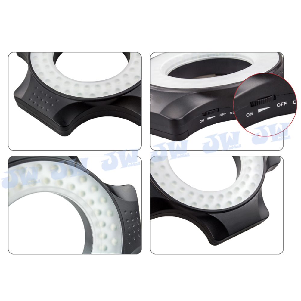 Universal LED Macro Flash Ring Light for Camera Lens, 6pcs Filter Thread Adapter