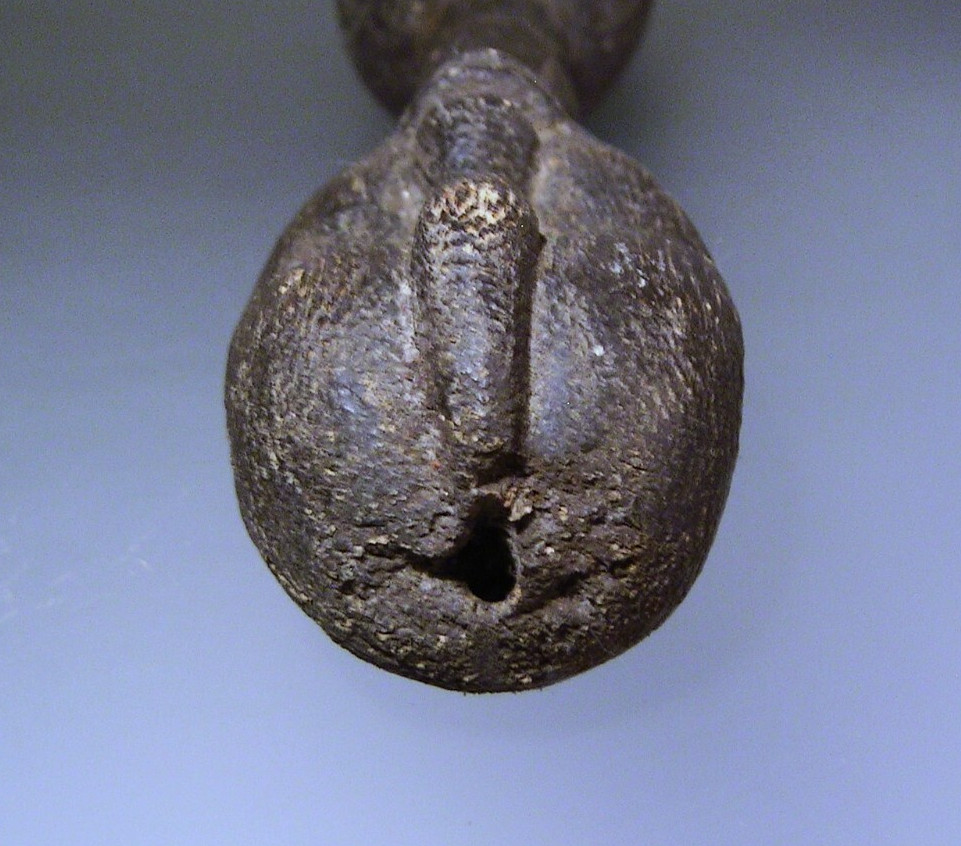 Hand Carved Authentic Wood African Tribal Head Handle Serving Spoon