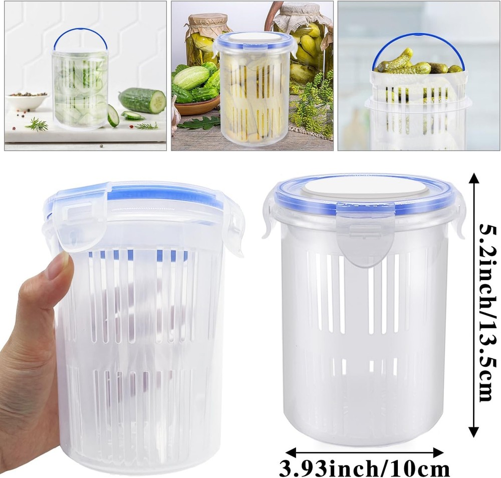 4 Pcs Pickle Container with 4 (24 oz/pcs), Transparent