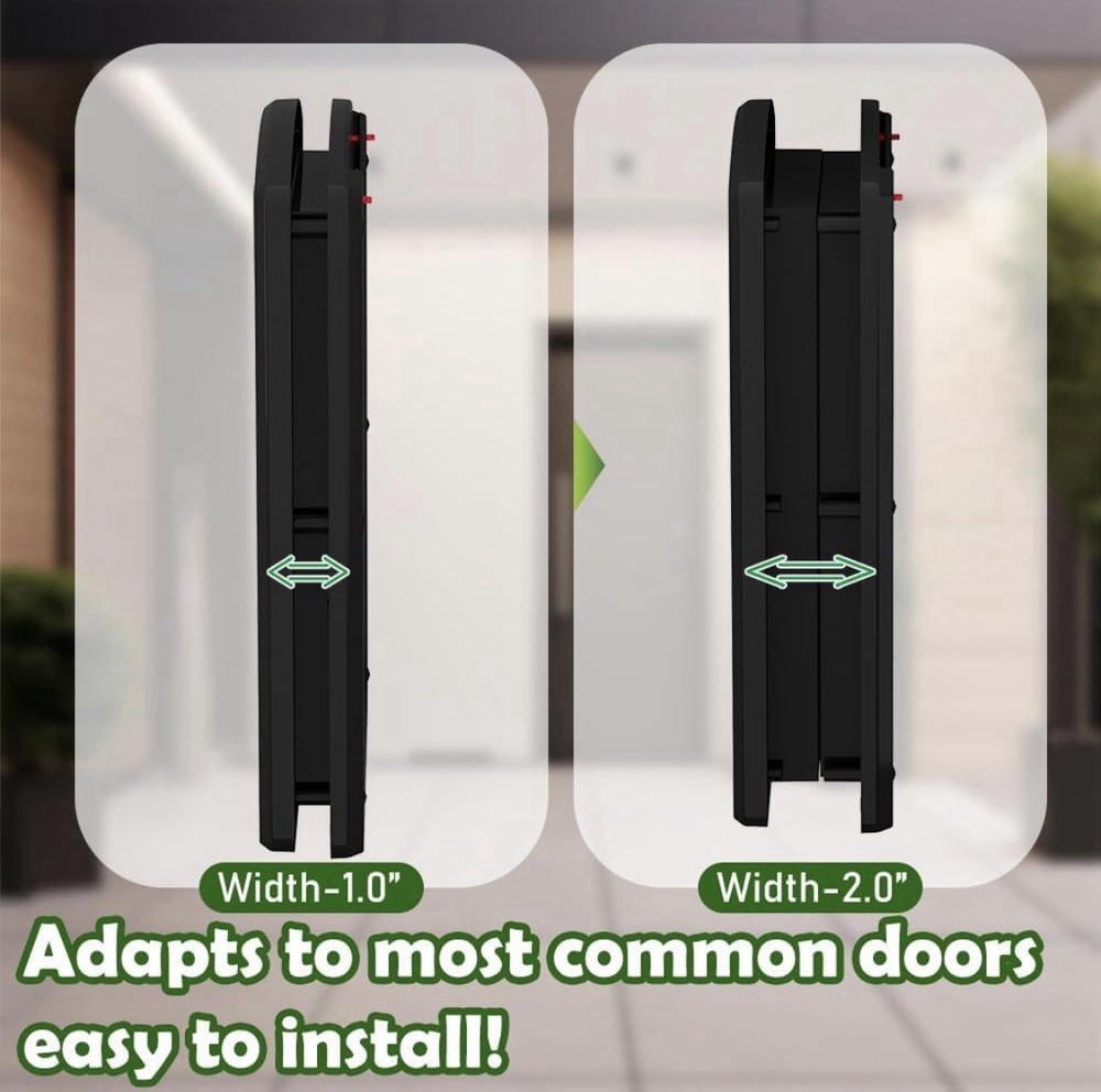 Medium Dog Door Adjustable Frame 3 Locking Modes 1-2” Thick Doors
