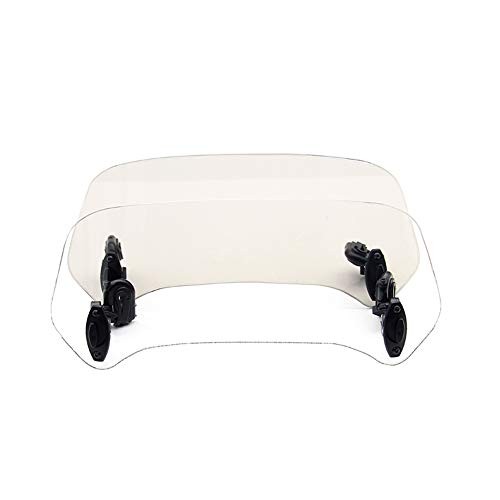 Motorcycle Clip-On Windshield Adjustable Windscreen Extension Spoiler white